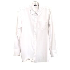 Peach White Trailblazer Button Down Shirt Sz L